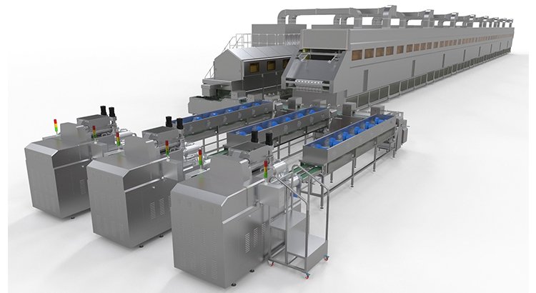 Full-automatic rice noodle cake production line